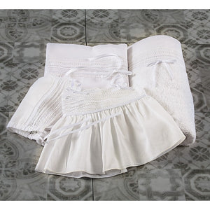 <transcy>Weißer Leinentücher-Set für Mädchen </transcy>